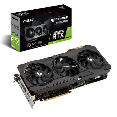 DDR6X TUFの賭博のグラフィックス・カードRTX 3090 OC 24Gの賭博1740の1770MHzサイバーパンク